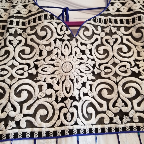 2pc White/Blue Salwar Kurta - Picture 4 of 5